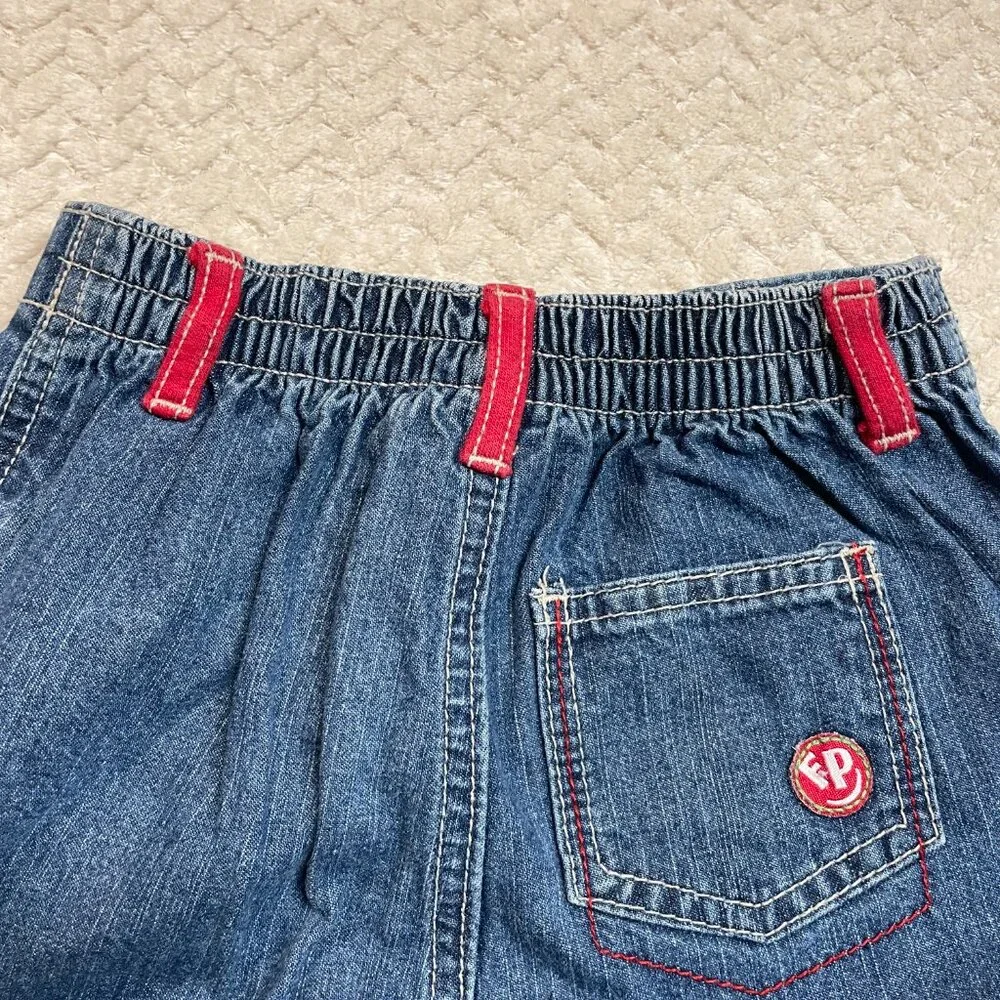 Vintage Y2K 2009‎ Fisher Price Toddler Embroidered Cuffed Roll Up Jeans 24 mos